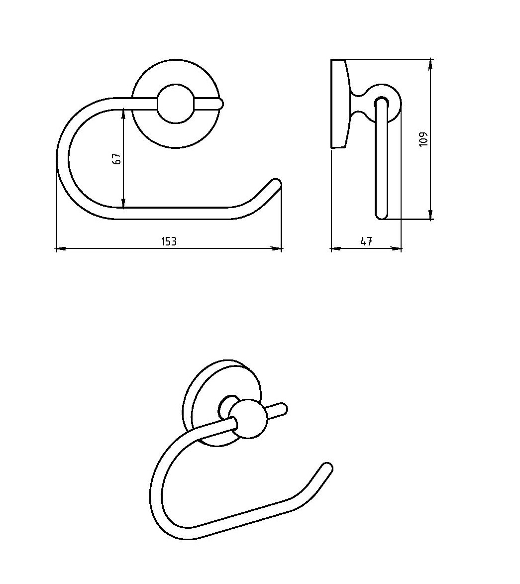 Держатель для туалетной бумаги Novaservis  Metalia 1 6131.0 хром 61310 - Вид №1