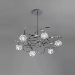 Потолочная люстра Mantra Maremagnum 3942 MANTRA ДИЗАЙНЕРСКИЕ, MAREMAGNUM CHROME 00-3888540 Белый;прозрачный;хром