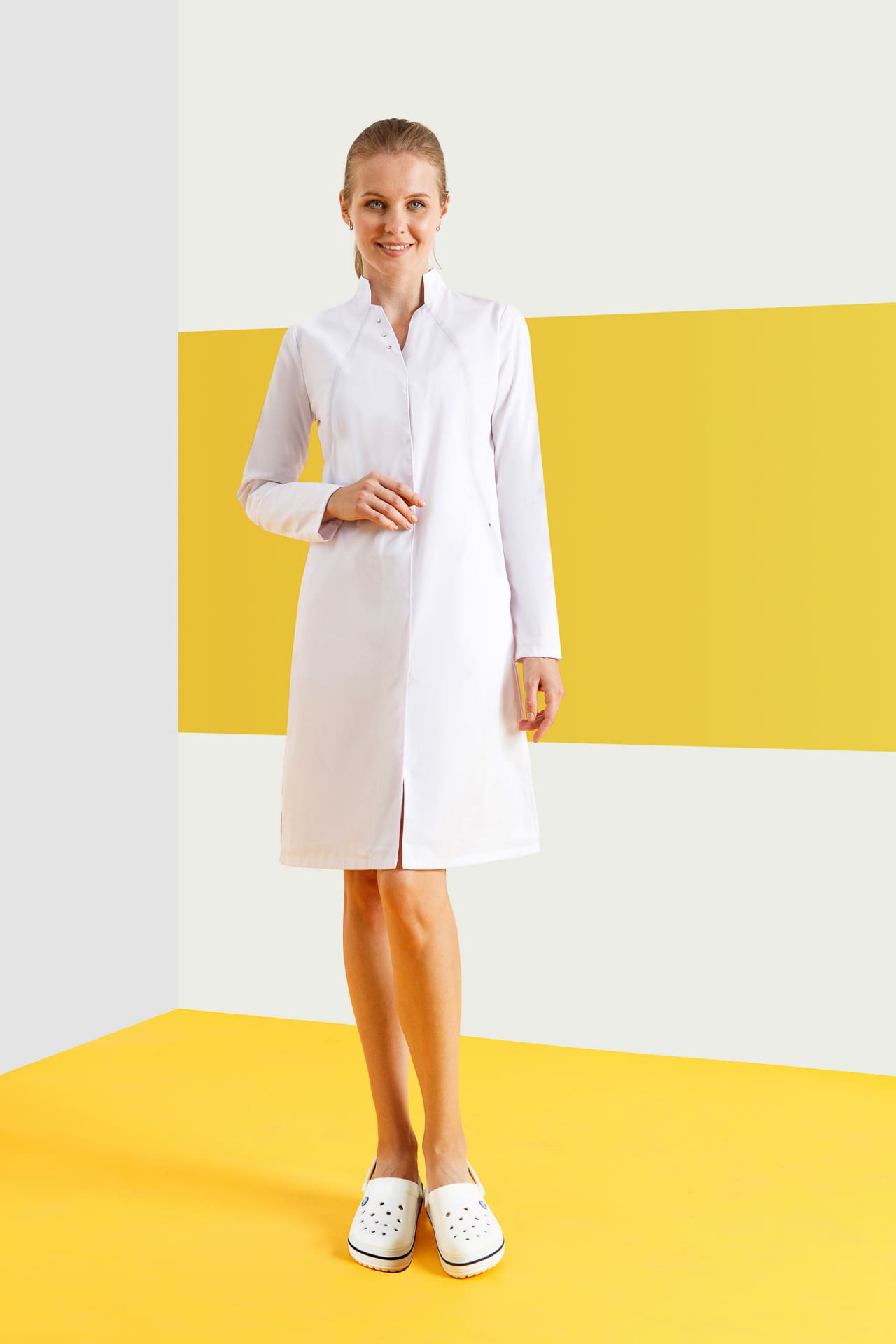 4957339 Халат "Элегант" белый  Медицинская одежда  размер 58 Спецодежда  - Вид №2