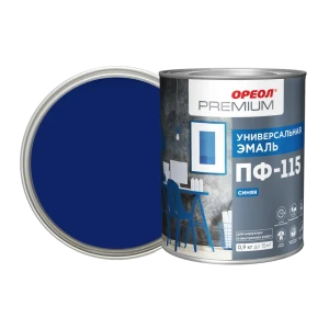 Эмаль Ореол Premium ПФ-115 глянцевая цвет синий 0.9 кг