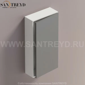 LIFT Модульный шкаф 80 см с правой дверью на доводчиках. Модули могут располагаться горизонтально и вертикально. Отделка: белая краска и темно-серая краска. AMOB052LGLZDX