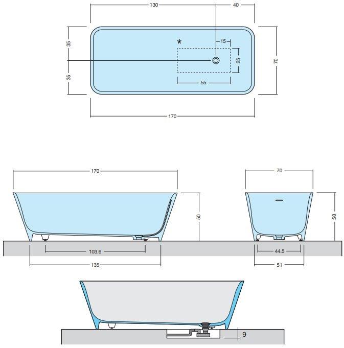 DISENIA Отдельностоящая ванна aquatek Equal sun-id-1415532 - Вид №1