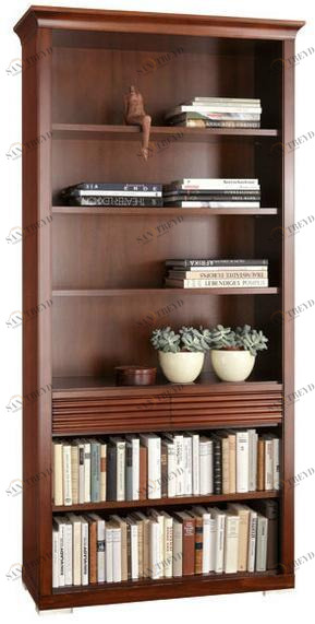 SELVA Настенный книжный шкаф из дерева с ящиками Luna 8233