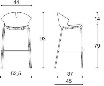 Diemme Табурет высокий полипропиленовый с подставкой для ног Red hot sun-id-1441178 - Вид №5