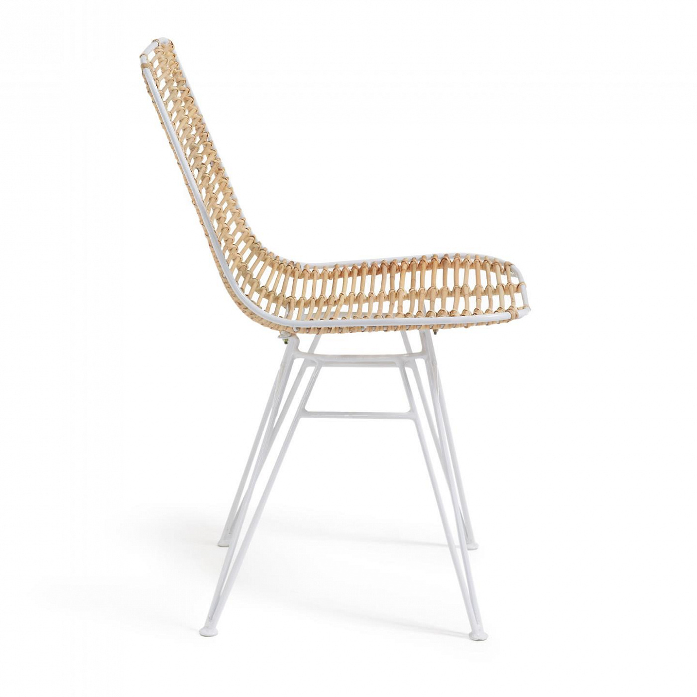 101722 Стул Ashanti белая сталь и ротанг La Forma Tishana  - Вид №3