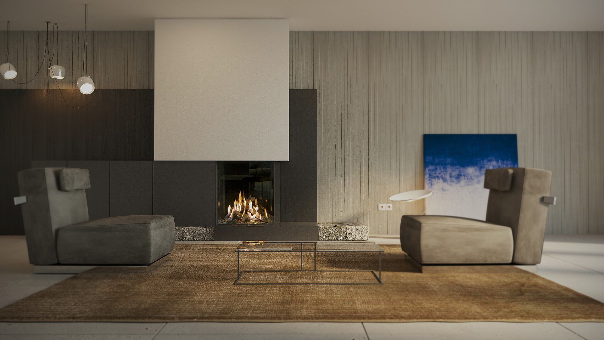 Настенный газовый угловой камин KALFIRE GP65/75C ARCH-00103286 - Вид №1