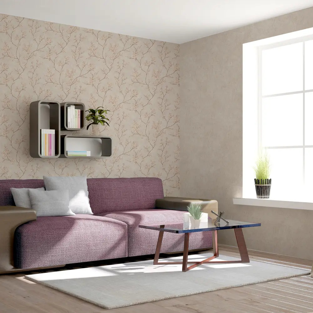 Обои флизелиновые Московская обойная фабрика Сакура бежевые 1.06 м 4038-2 STLM-2071986 - Вид №4