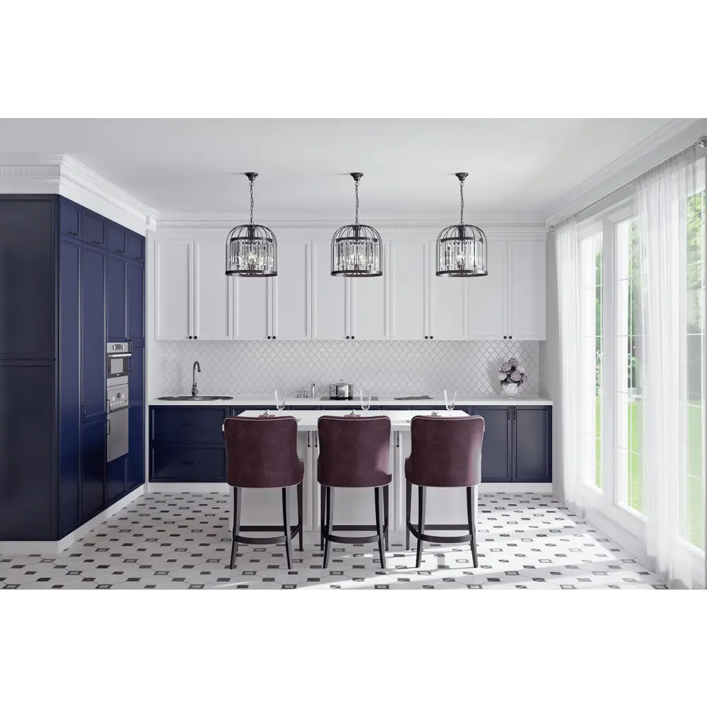 Фасад для кухонного шкафа Реш 59.7x137.3 см Delinia ID МДФ цвет синий STLM-2010171 - Вид №4