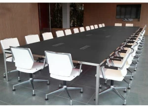 Elitable Стол для переговоров из фанерованной древесины с системой управления кабелями Cube