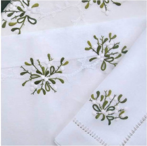 10542690 ERI Textiles Скатерть 110х110см "Омела белая" Хлопок