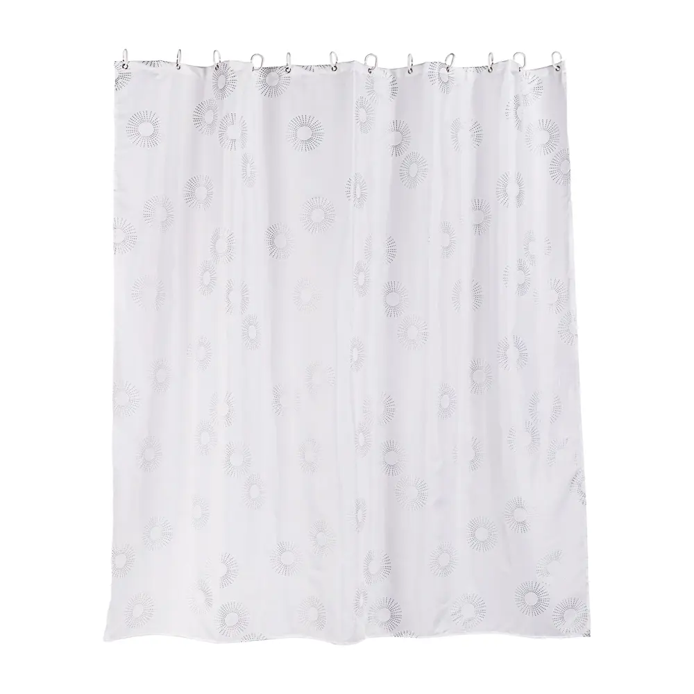 Штора для ванной с кольцами Verran Claro 180x180 см полиэстер цвет белый STLM-2194496