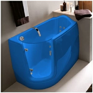 Ванна с гидромассажем GRUPPO TREESSE GEN-X V3317-DX голубая угловая сидячая с дверью правосторонняя