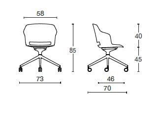 Офисное кресло из полипропилена с подлокотниками с 4 спицами Diemme Clop ARCH-00098529 - Вид №4
