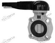 SANIT 841701210820252 Универсальная промышленная / Химическая дроссельный клапан FK, PP, ручной рычаг 