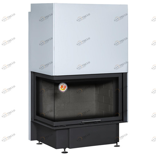 Каминная топка Экокамин Дельта 1000LB угловая левая с черным шамотом 6493