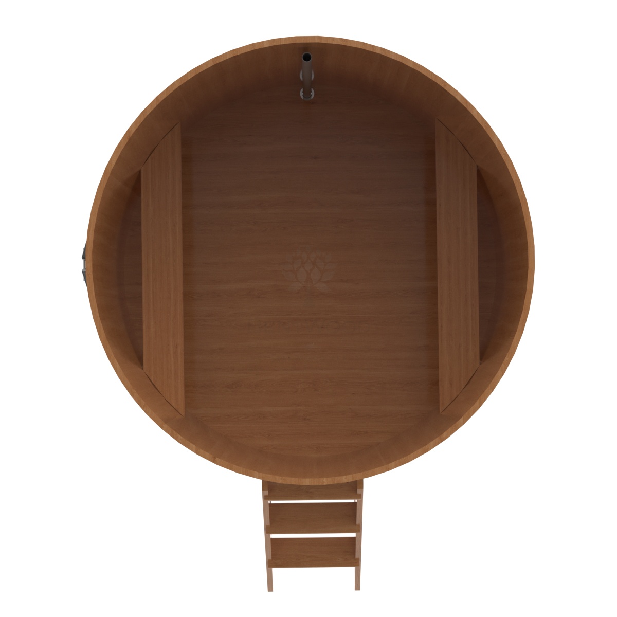 1341 Купель круглая из дуба d=1,80х1,4 натуральная Alyarus  - Вид №4