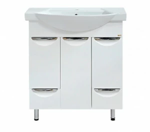 Тумба Лаванда-80 с 2 ящ. белая с раков. мебельн.Балтика-80 см