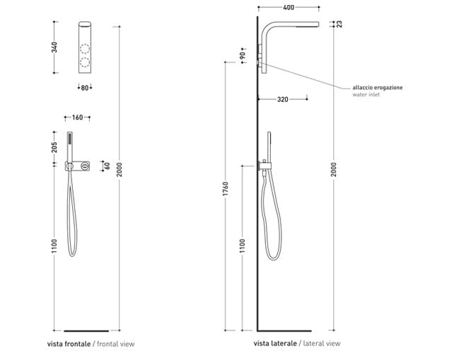 Смеситель для душа с ручным душем Ceramica Flaminia Noke' ARCH-00038780 - Вид №2