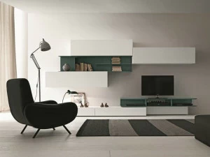 Presotto Настенная модульная оборудованная стенка с подставкой под телевизор I-modulart