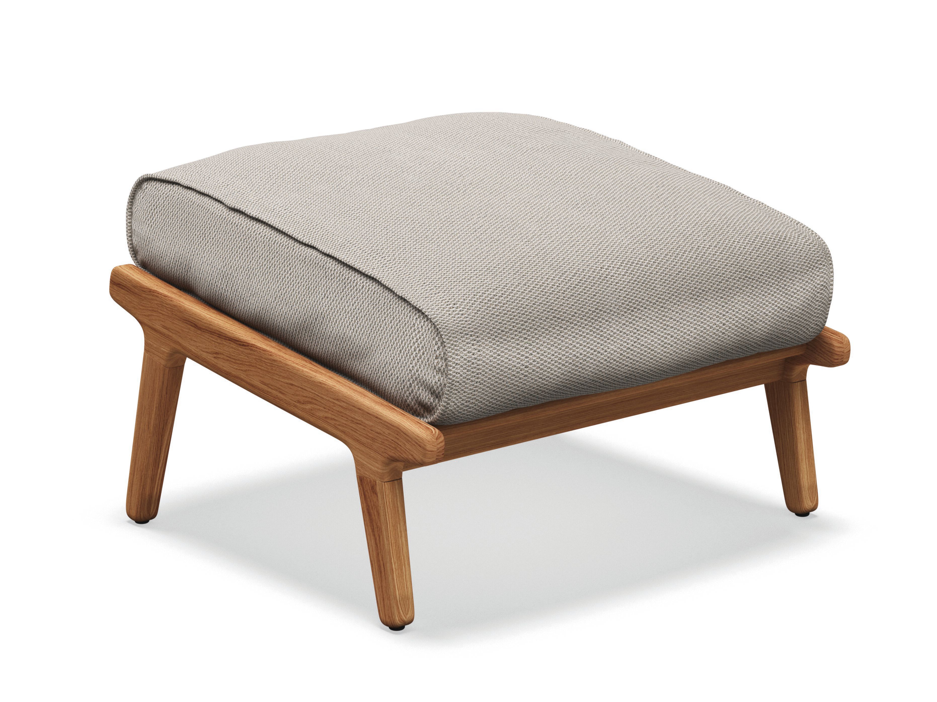 Прямоугольная Садовая подставка для ног из ткани и тика Gloster ARCH-00036440 - Вид №1