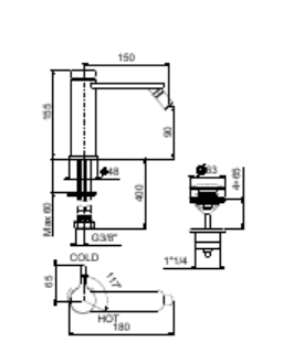 CO840102015 Смеситель для биде , хром Webert Coral - Вид №1