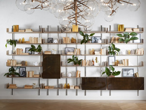 Деревянный модульный настенный книжный шкаф