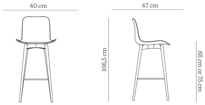 NORR11 Барный стул с пластиковым корпусом и буковыми ножками Langue sun-id-1383655 - Вид №17
