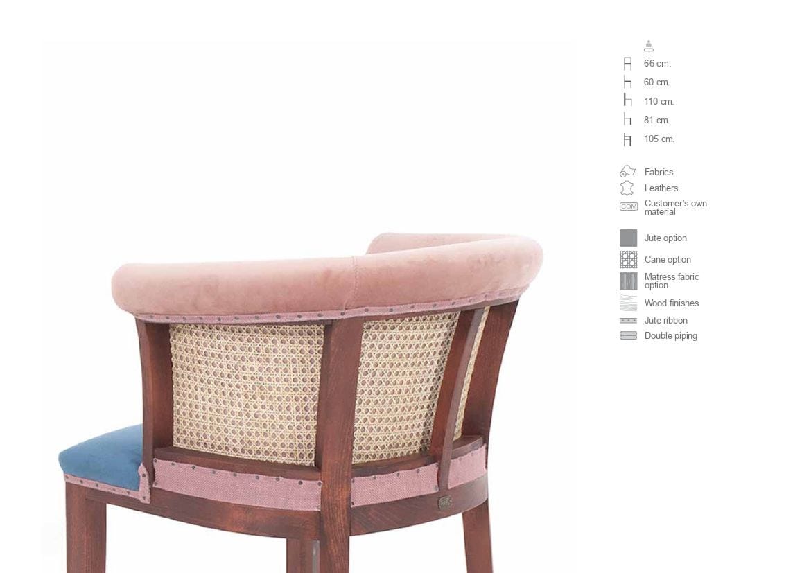 Высокий тканевый табурет с подставкой для ног со спинкой CREARTE COLLECTIONS Casino Essence ARCH-00065358 - Вид №19