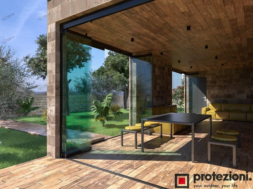 Protezioni Безрамное алюминиевое складывающееся окно Visio sun-id-1429124