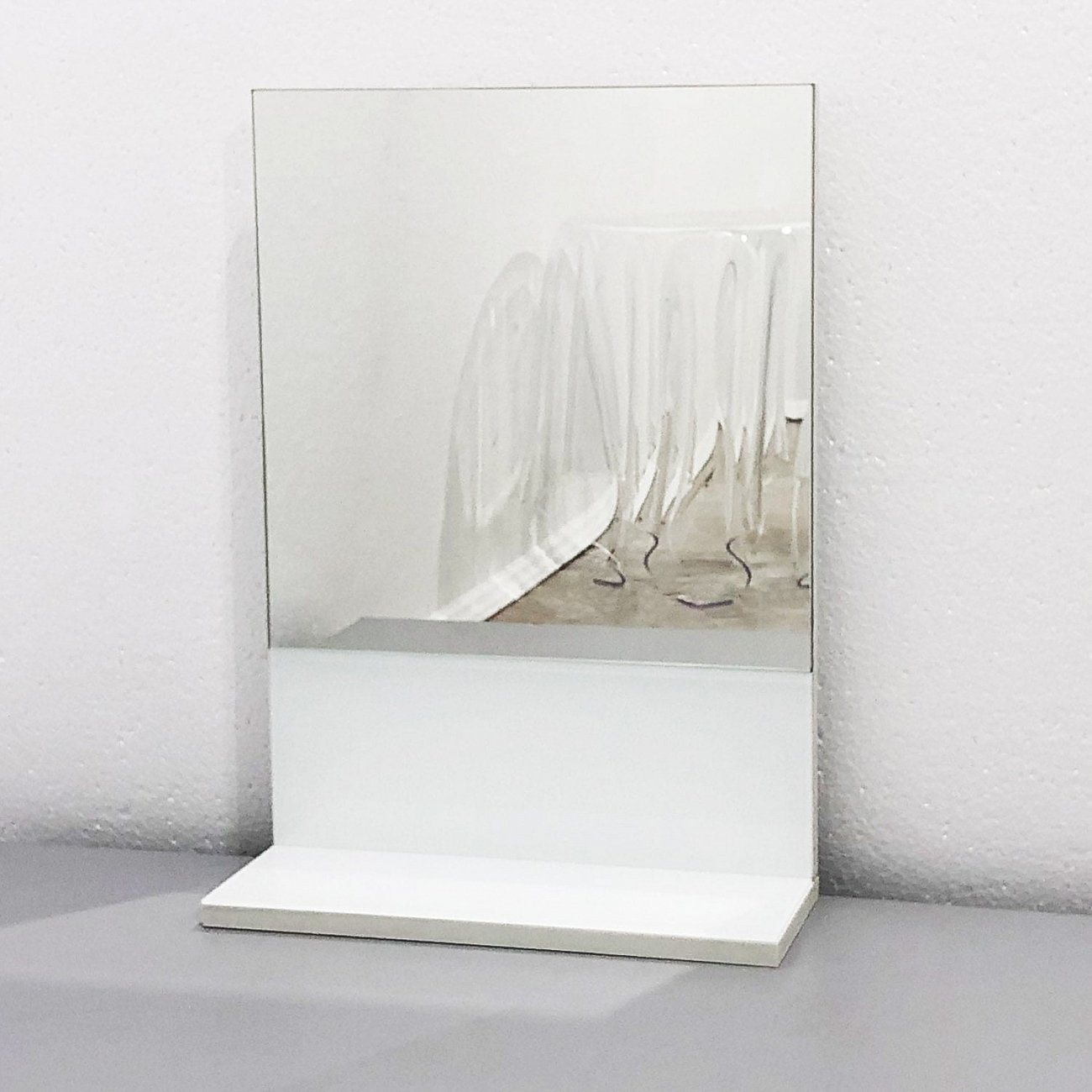 Зеркало с полкой прямоугольное белое "Нит" GRAUM ДИЗАЙНЕРСКИЕ 304095 Белый  - Вид №1