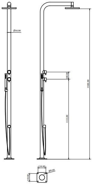Ama Luxury Shower Душевая стойка / внешний душ из нержавеющей стали sun-id-1363720 - Вид №4
