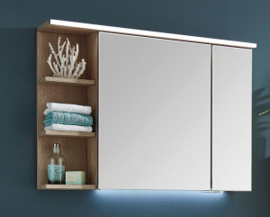 SET42901L(161) Puris Purefaction, зерк. шкаф (2 двери) с LED подсветкой 900 мм левый, цвет белый высокоглянцевый