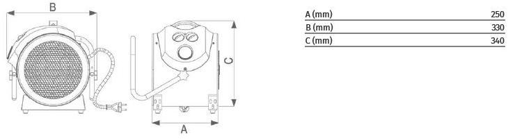 Vortice Профессиональный переносной и настенный тепловентилятор Caldopro 70807 - Вид №3