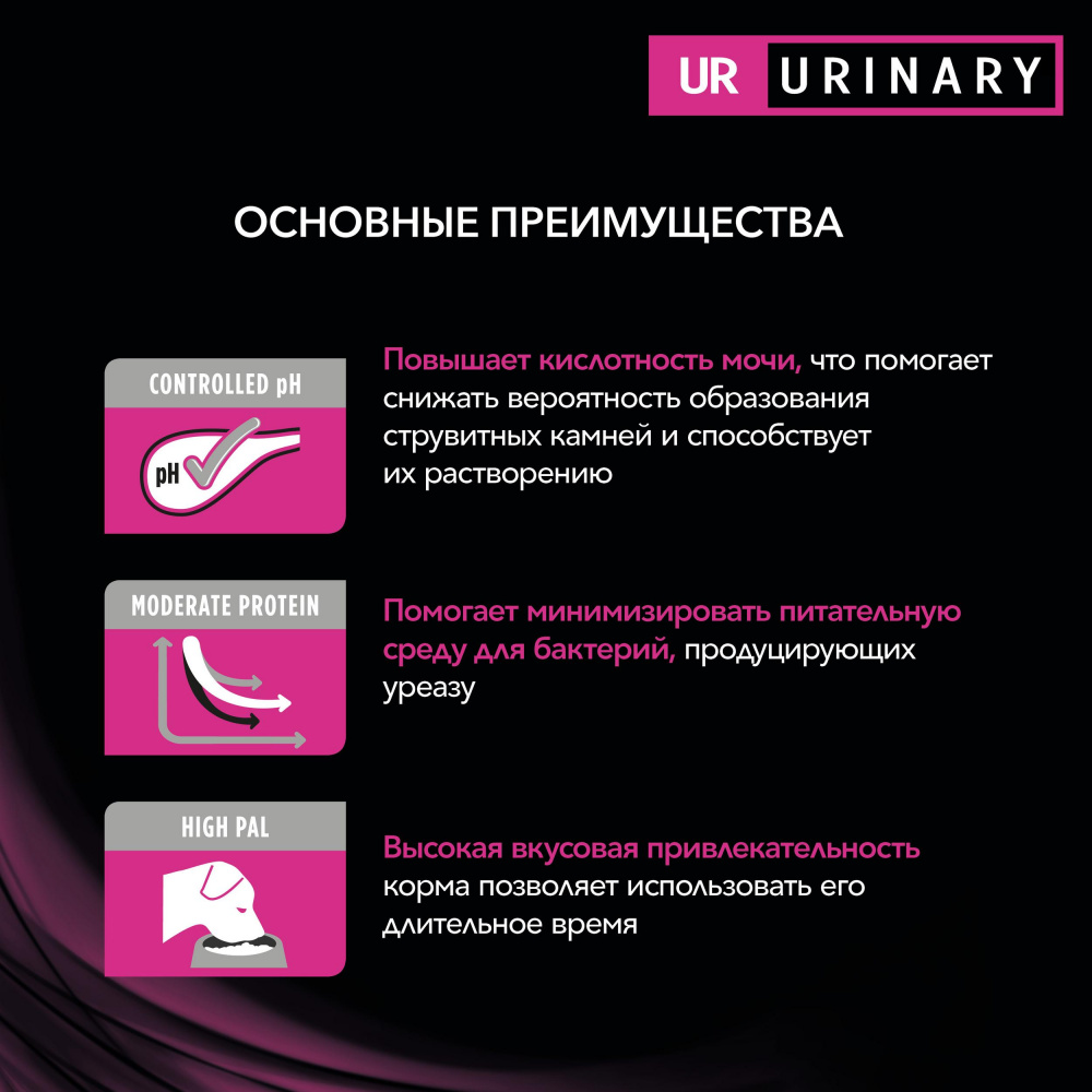 ПР0033143 Корм для собак Veterinary Diets UR Urinary при образовании мочевых камней, сух. 3кг Pro Plan  - Вид №5