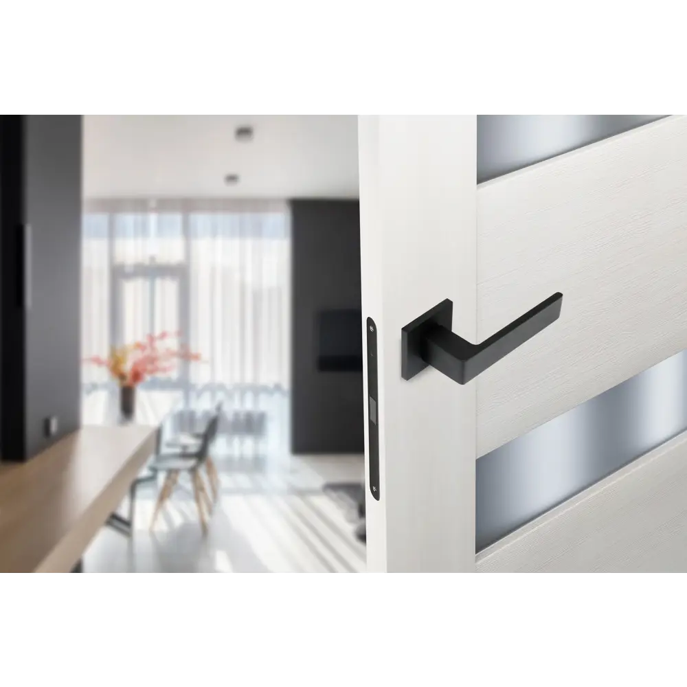 Дверные ручки Edson EDS-129B-Q2 на розетке, черные 85170364 STLM-0059382 - Вид №4