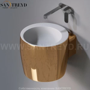 L102T0R0V1.250 Подвесная раковина настенная круглая A. e T. Italia SPOT золотая