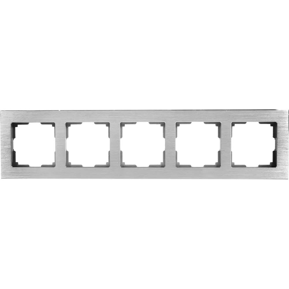 Рамка для розеток и выключателей Werkel Aluminium 5 постов, металл, цвет алюминий STLM-2011277
