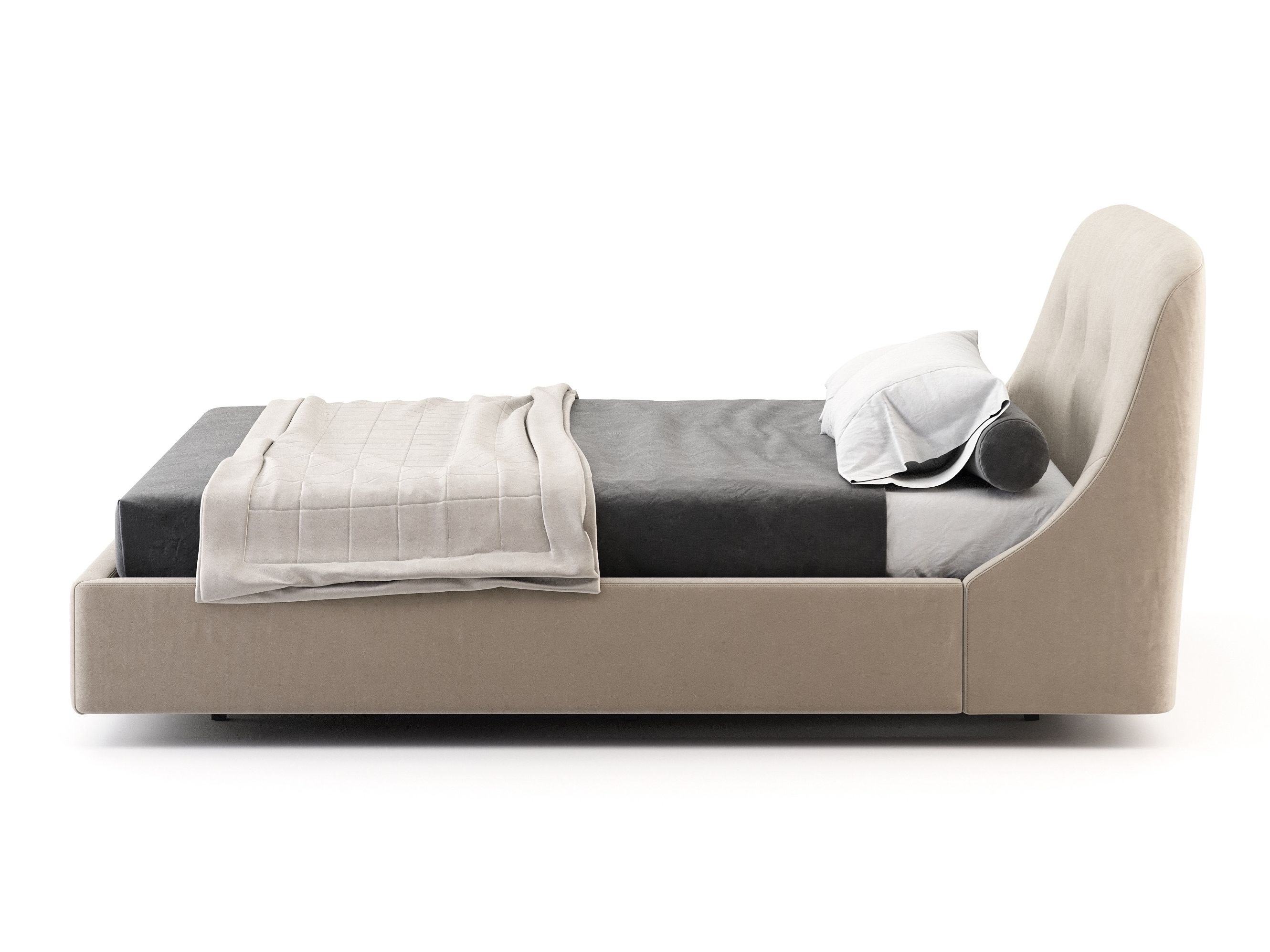 Двуспальная кровать из микрофибры с мягким изголовьем Stylish Club Voilier ARCH-00082588 - Вид №3