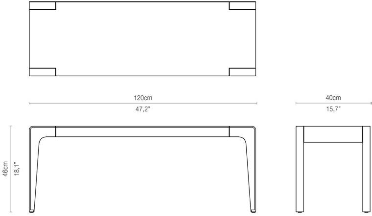 TRIBÙ Садовая скамейка из алюминия Mirthe 07436/07434 - Вид №9