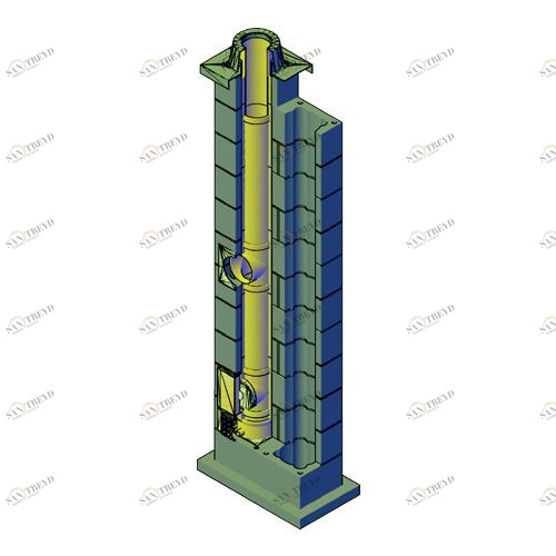 EcoOsmose Дымоход D 180 / 8 m (одноходовая изостатическая система) с вент-каналом 3583