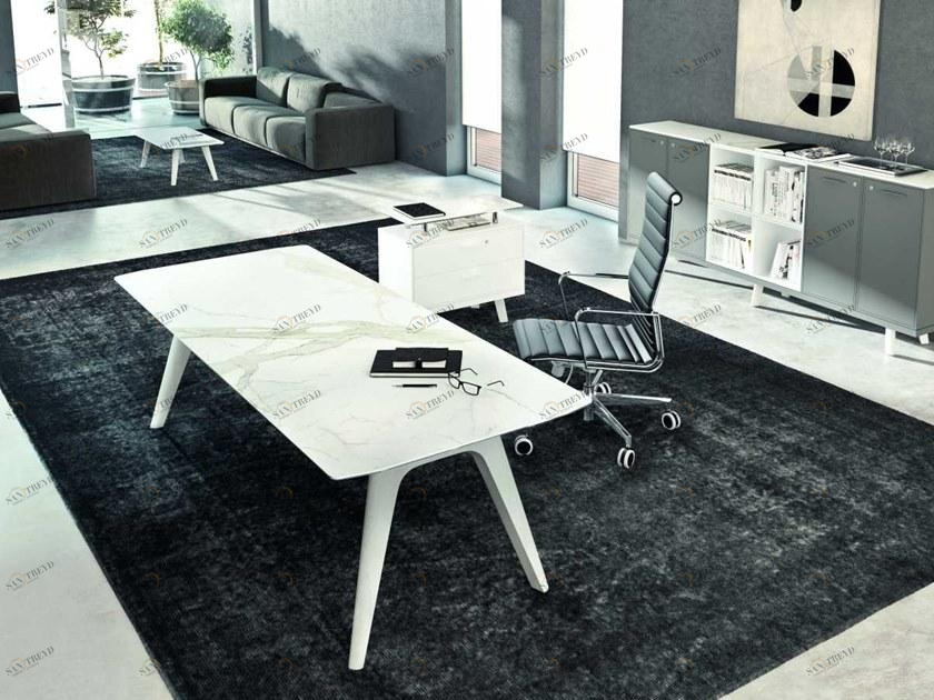 Bralco Прямоугольный письменный стол из стеклокерамики Rail sun-id-1384184