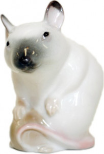 85928 Императорский фарфоровый завод Скульптура "Мышь с орехом" (сиамская) Твёрдый фарфор