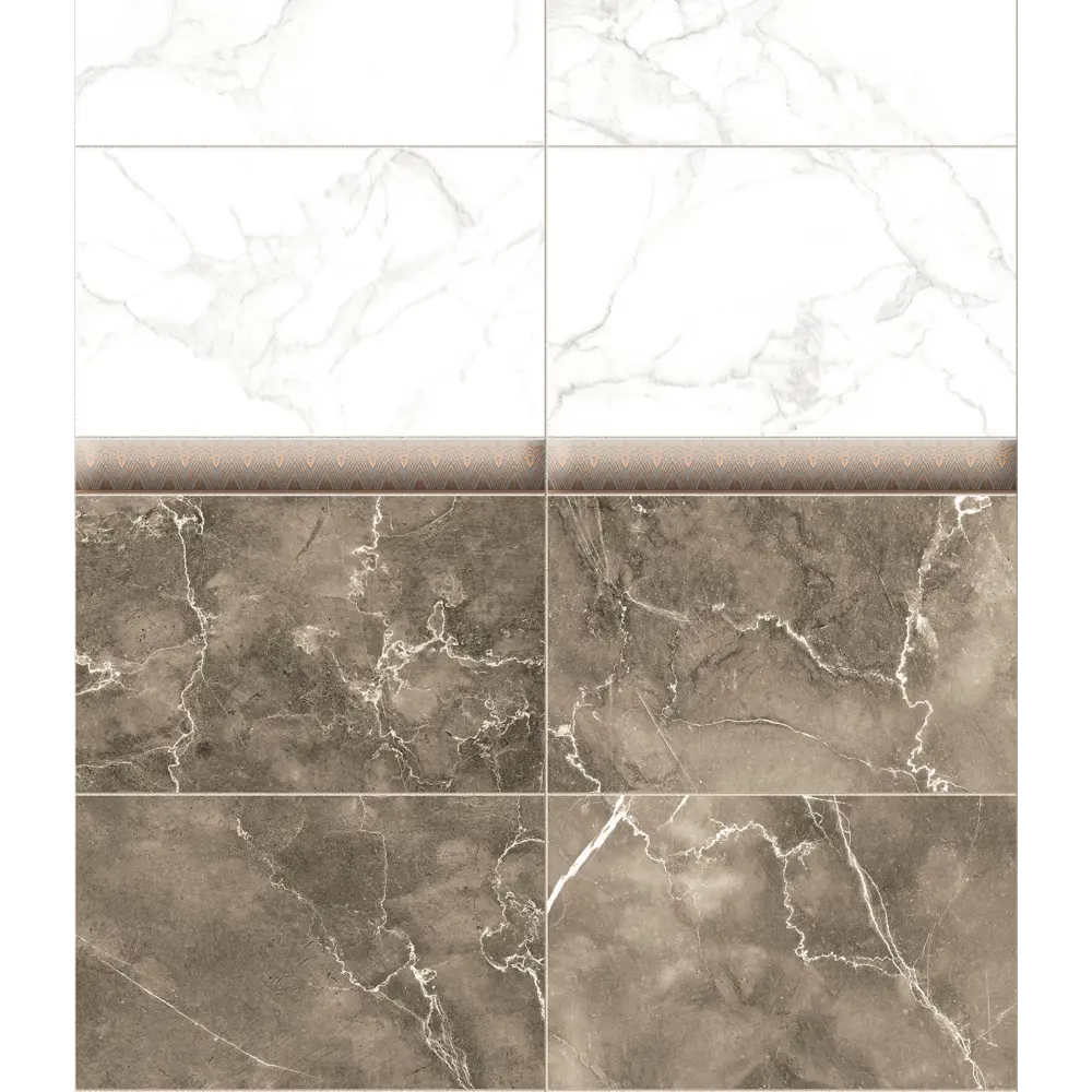 Комплект панелей ПВХ Темно-бежевый Мрамор 8 мм 2700х375 мм 2.025 м² 2 шт VENTA STLM-2050110