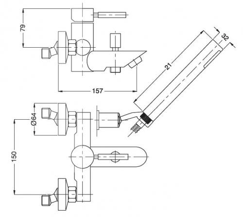 Смеситель MIGLIORE Fortis ML.FRT-5202 для ванны ML.FRT-5202.CR - Вид №1