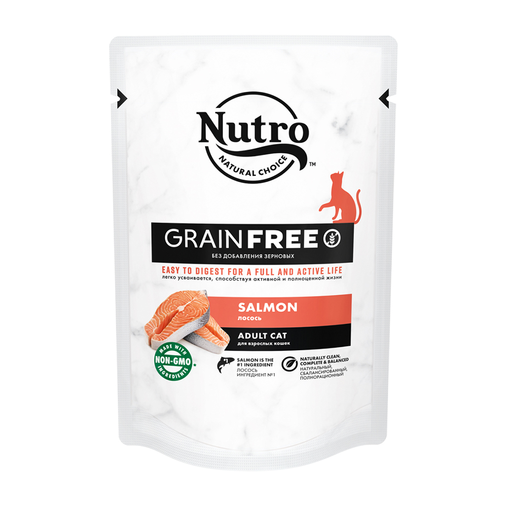 ПР0059474 Корм для кошек Лосось пауч 70г NUTRO 