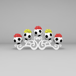 GM5M101-F.CF ГАММА с 5 кашпо Футбольный мяч, цветочница вертикального озеленения с термо-чашами LAB.Space