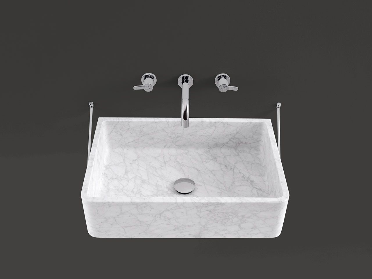 Прямоугольная подвесная раковина из каррарского мрамора Agape Каррара ARCH-00069189 - Вид №1