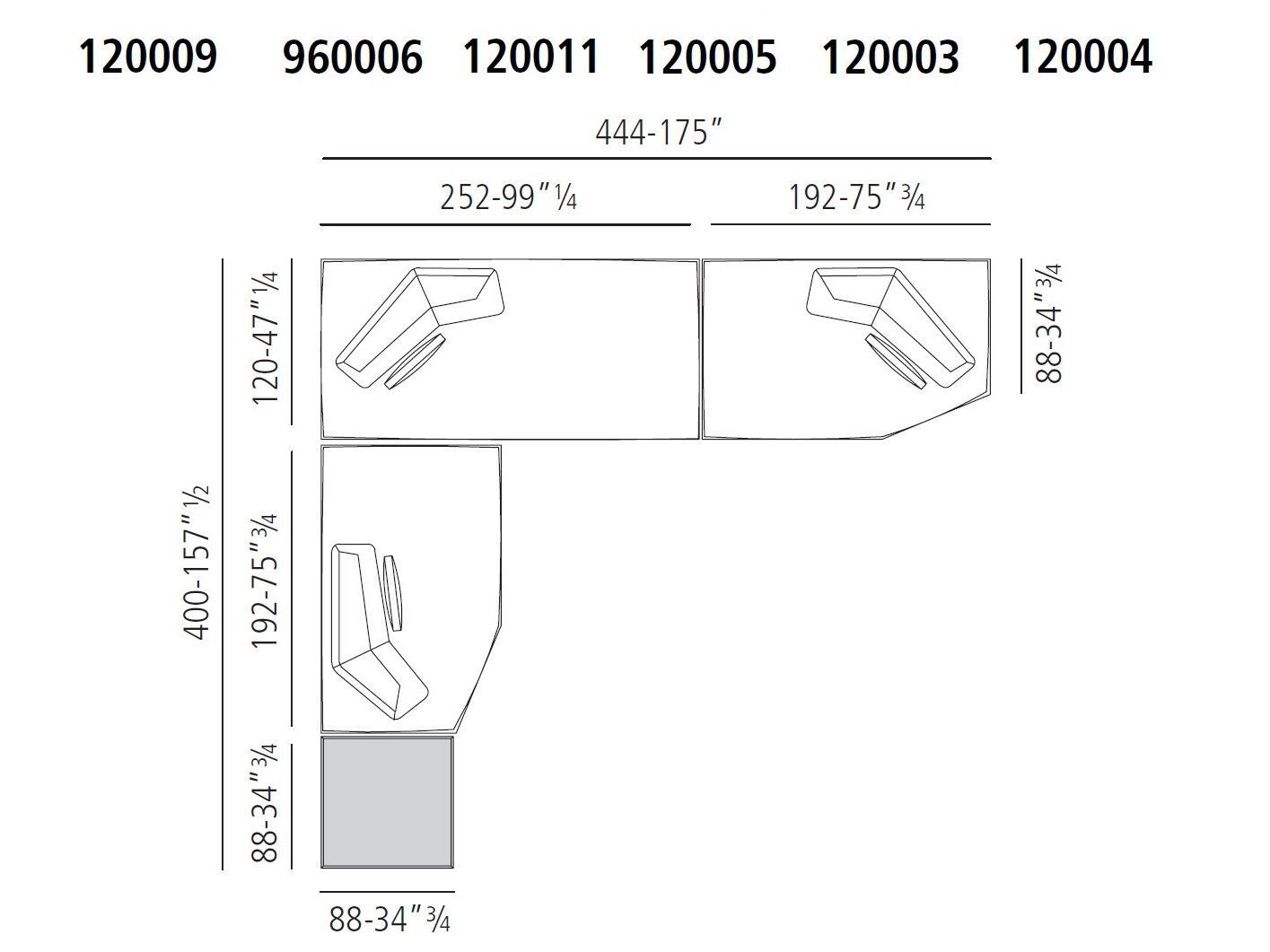 Секционный диван из кожи или ткани Vibieffe 120 MODERN AIR ARCH-00139740 - Вид №6