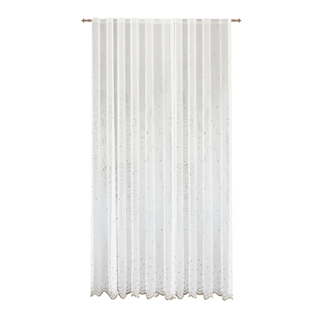 Тюль на ленте Модена 250x260 см цвет бело-коричневый MIAMOZA STLM-2048912