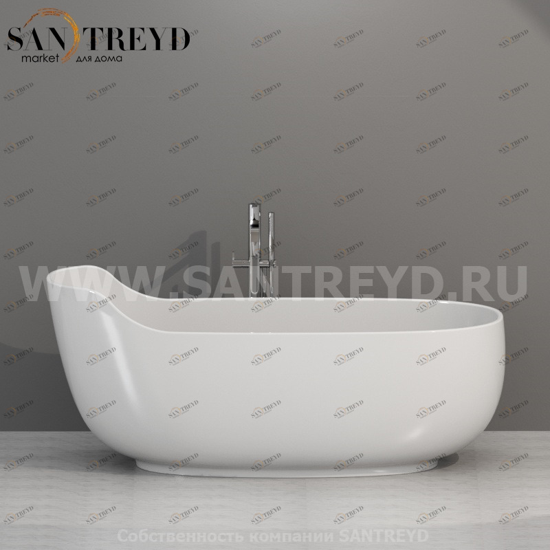 VAOLBI; VABOSC; VA087 Ванна свободностоящая в комплекте с сифоном Globo Ceramica Globo OLIVIA VAOLBIVABOSCVA087